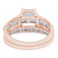 thumbnail image 6 of AFFY 14k Rose Gold over Sterling Silver Princess Cut White Cubic Zirconia Wedding Ring Set-6.5, 6 of 6