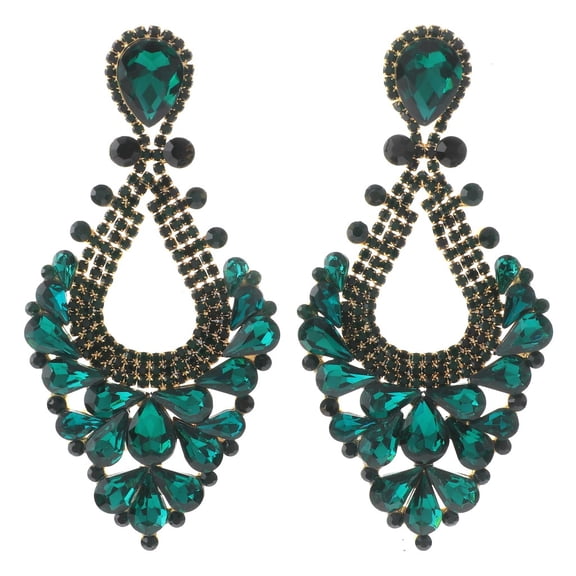 Large Rhinestone Chandelier Earrings
