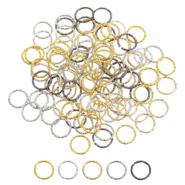 Unique Bargains Open Jump Rings 100Pack 12mm O-ring Connectors for Jewelry Making, Multi Color