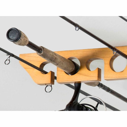 Organized Fishing Wooden Ceiling Horizontal Rod Rack 9