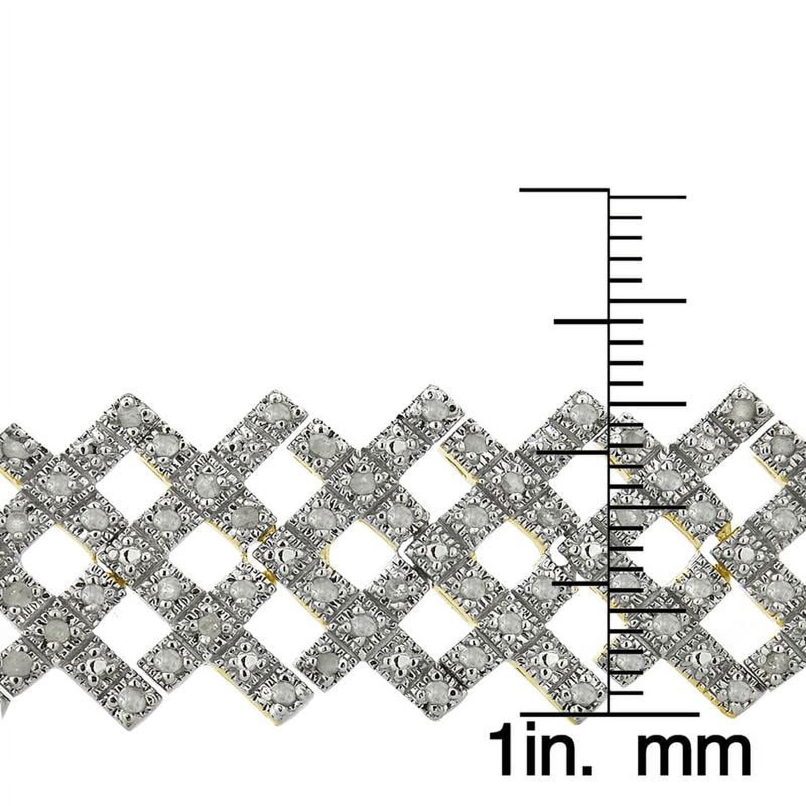 Gold Tone 2 Ct Diamond Criss-Cross Bracelet