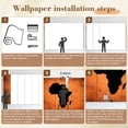 thumbnail image 5 of Wallpaper Africa map grungy paper Peel and Stick Wall Murals 100"H x 144"W Removable PVC Wall Paper Self-Adhesive Wall Paintings Art Decor for Bedroom Living Room, 5 of 7
