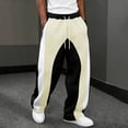 thumbnail image 2 of GERsome Men's Sweatpants Loose Fit Drawstring Waist Wide Leg Color Block Athletic Pants with Pockets, 2 of 6