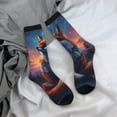 thumbnail image 5 of Rateoe Starry Sky Meditating Fox for Women Casual Calf Socks - Cute Crew Socks - Thin Soft Above Ankle Socks Size 5-11, 5 of 6