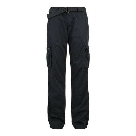 G-Style Men's Essential Enzyme Washed Twill Cargo Pants Black 40/34