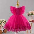 thumbnail image 4 of Makaor Toddler Flower Girl Dress Ball Gown Ruffle Ruched Formal Dresses Mesh Cap Sleeve Ball Gown Dress Empire Waist Birthday Party Dresses, 4 of 8