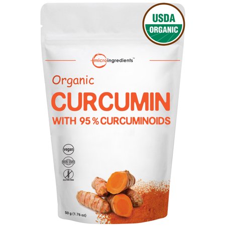 Micro Ingredients Organic Curcumin 95% (Turmeric Extract) Powder, 50 Grams, Non-GMO, (Best Brand Of Turmeric Powder)