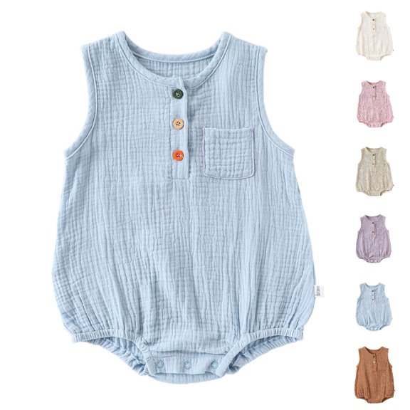 XINXIAOO Baby Girl Clothes Comfortable Sleeveless Bodysuits Romper Cute Baby Girl Outfit Baby Bodysuits 0-3 Months