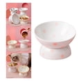 thumbnail image 4 of Capacidad 200ml Cuenco de cerámica para gatos Comedero inclinado Plato de para mascotas Inclinación Ángulo de 15  degree Superficie lisa puntos rosas Colco  Comedero para gatos, 4 of 8