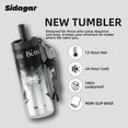 thumbnail image 2 of Sidagar 24 oz Ceramic Lined Insulated Water Bottle with Straw and Carry Strap, Black Butterfly, 2 of 9