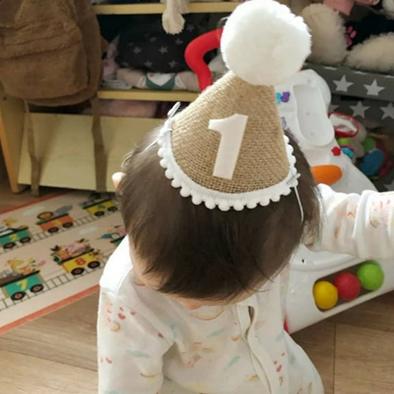 Hat Baby Birthday Party Hat 3th Years Kids Baby Shower Hat Birthday Headband Decoration A,1 x birthday hat