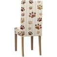 thumbnail image 2 of ZHANZZK Brown Footprints Stretch Chair Cover Protector Seat Slipcover for Dining Room Hotel Wedding Party Set of 1, 2 of 5