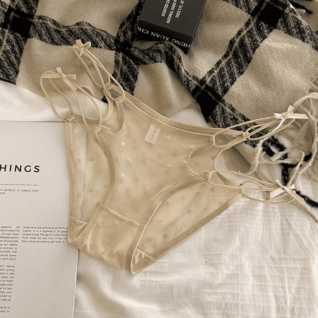 Fulorrnie Underwear for Women Seamless Comfort Cheeky Breathable Panties Cute Thong Hipster Panty Beige One Size