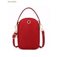 thumbnail image 3 of BadPiggies Small Crossbody Cell Phone Pouch Purse for Women, Waterproof Nylon Mini Messenger Shoulder Bag Adjustable Straps Wristlet Wallet Bag Coin Purse for Most Cellphones (Red), 3 of 10