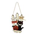 thumbnail image 1 of Bienvenida Guirnalda Puerta Colgante Calabaza Madera Gato Negro Cementerio Castillo Fantasma Halloween Decoración Suministros Yuarrent HA042894-02, 1 of 4