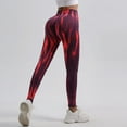 thumbnail image 4 of KHONTS Tie Dye Yoga Pants for Women High Waisted Tummy Control Lifting Leggings Workout Sports Activewear Red M, 4 of 4
