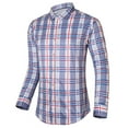 thumbnail image 4 of Taylonsss Clearance Men's Casual Fashion Loose Plus Size Combination Plaid Long Sleeved Shirt, 4 of 5