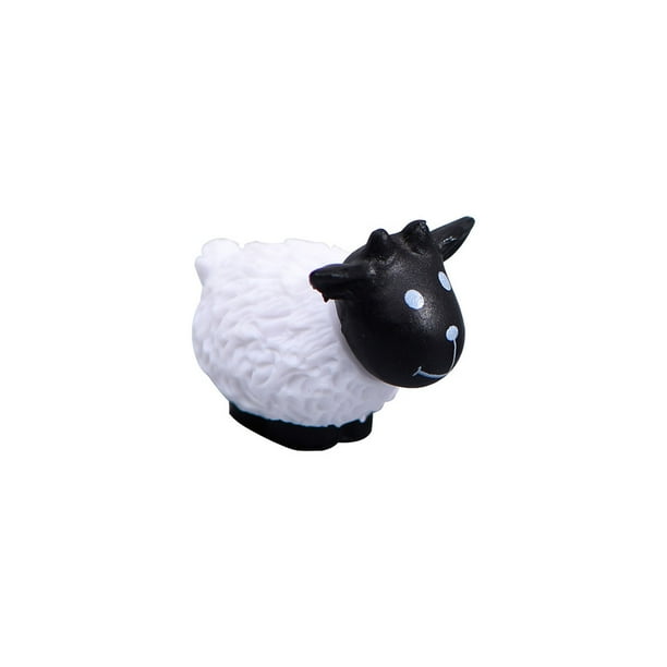 Naiovety Muñeca artesanal de dibujos animados de cabra, juguete de cabras vívidas y encantadoras, de plástico, fácil de limpiar, decoración pequeña, Artesanía cabeza negra Naiovety HA078404-02