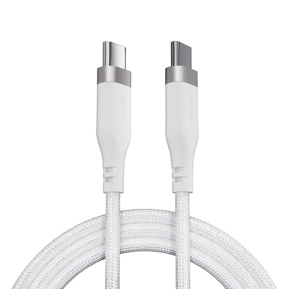 Liquipel Powertek USB C to USB C Fast Charger Cable, 6ft for Galaxy, Note, Tab, MacBook, Premium White
