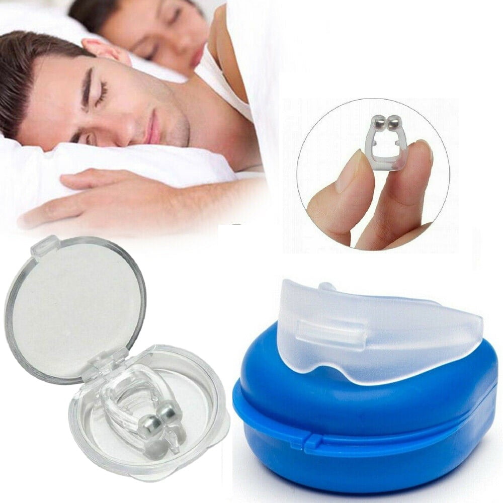 Genkent 2 Pcs Anti Snoring Mouthpiece Limited Mute Nasal Dilator Kit for Snore Reduction, Free Size Fit for Men Women