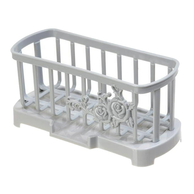 Portaescobillas de plástico Sunnimix Soporte de esponja para fregadero de cocina Gris