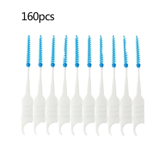 KBANNICAL 160Pcs Interdental Brush Stick Toothpick Soft Silicone Double Ended Tooth Picks Oral Care Picks Sensitive Gums Clean Ear Mouthwash for Kids Self Care Items Tanners Tasty Paste