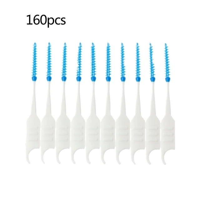 160 - Piece Soft Silicone Double - Ended Interdental Brush Stick Toothpicks for Oral Care