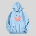 thumbnail image 2 of Xudanell Women Hoodies for Teen Girls Long Sleeves Pockets Plus Size Blouse Women Sweatshirt Travel Friendly Light Blue XXL, 2 of 4