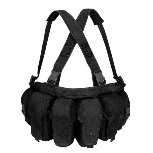 Sonducket Chaleco táctico multifuncional al aire libre para cazar y acampar con carga múltiples bolsillos chaleco para hombres Escalada negro