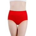 thumbnail image 4 of Sonducket Ropa interior de mujer Bragas de algodón de cintura alta Chica Embarazada Calzoncillos elásticos de color sólido, Rojo, L Prendas para la parte inferior del cuerpo Rojo XXL, 4 of 6