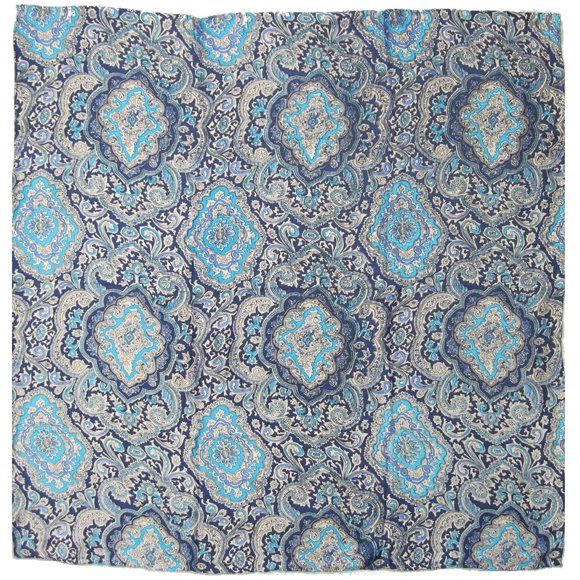 Chiffon Cowboy Sauvage en Soie Paisley 34.5 Bleu/or