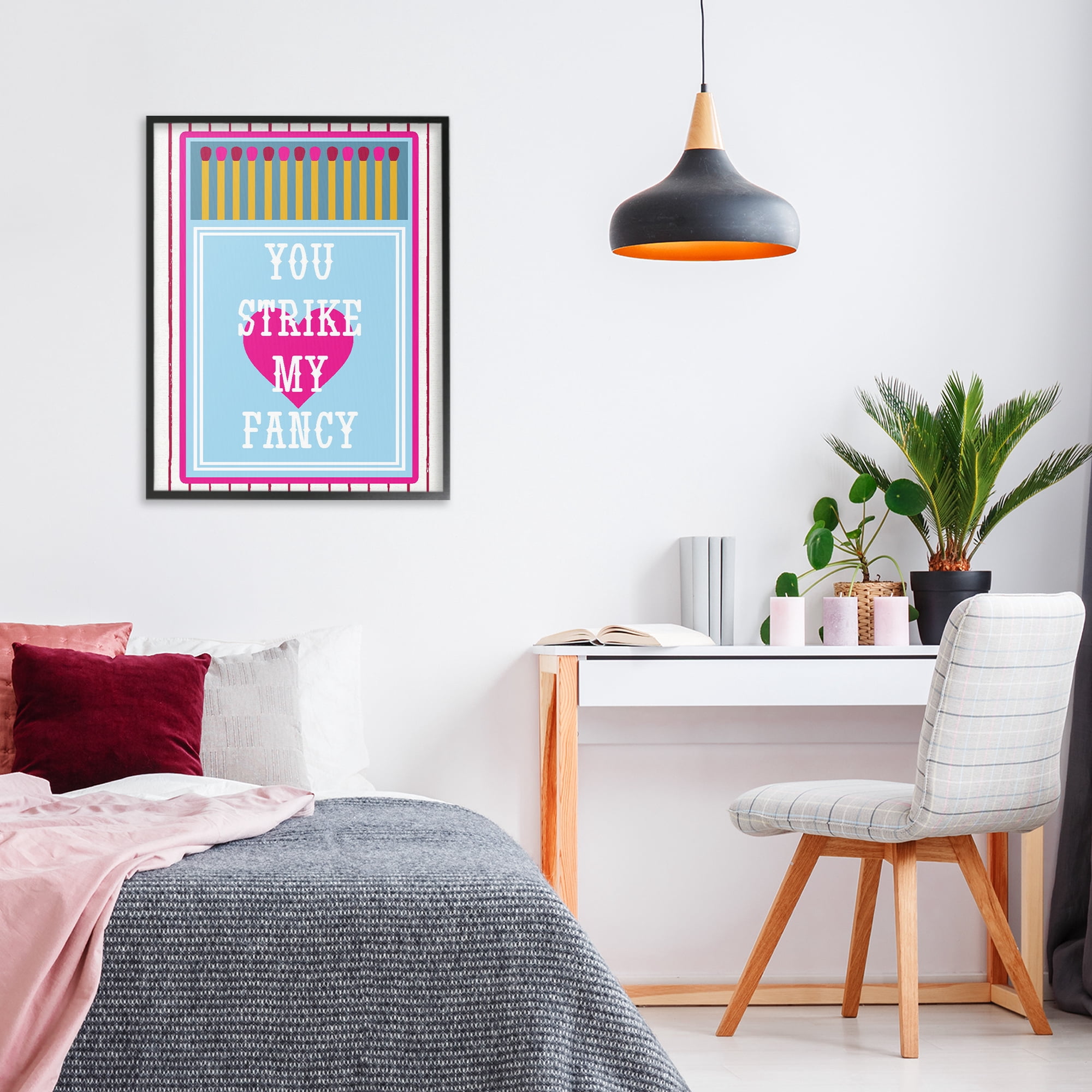 Stupell Industries You Strike My Fancy Black Framed Giclee Art, design by Lil' Rue
