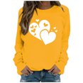 thumbnail image 2 of Fartey Chandail en Molleton Graphique Cœur d'Amour pour Femmes Doux Confortable à Manches Longues Pulls Décontractés Col Rond Tops de Vacances Mode Chandails en Molleton de la Saint-Valentin en Solde Jaune, 2 of 4
