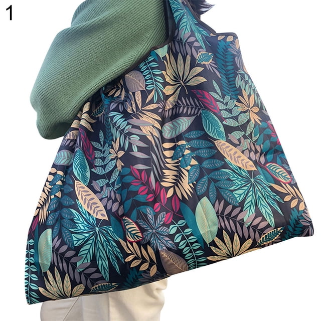 HEVIRGO Fleur Étoile Bande Réutilisable Pliable Femmes Sac à Provisions Grande Capacité Sac Fourre-Tout