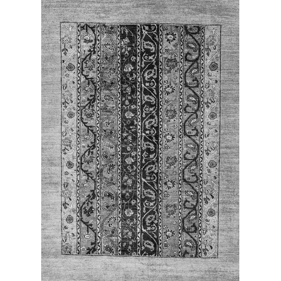 Ahgly Company Indoor Rectangle Oriental Gray Modern Area Rugs, 2' x 4'