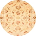 thumbnail image 1 of Ahgly Company Tapis d'Intérieur Rond Abstrait Orange Oriental, 3 Pieds Rond, 1 of 6