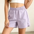 thumbnail image 2 of LJEFF Girls Elastic Waist Shorts, 4-Way Stretch Lightweight High Waist Quick Dry Shorts for Kids Purple Size 8 Years, 2 of 8
