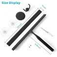 thumbnail image 2 of 12 Inch Squeegee for Shower Glass, Black Shower Squeegee with Adhesive Hooks Heavy Duty, Non-Slip Long Handle, Spare Blade, All-Purpose Squeegee Cleaning for Bathroom Doors Car Window, 2 of 16