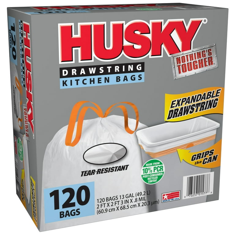 Tall Kitchen Quick-Tie® Trash Bags - 13 Gallon White Trash Bag – 80 Count