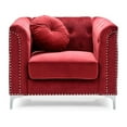 thumbnail image 6 of Home Square 2-Piece Set with Velvet Sofa and Chair in Burgundy, 6 of 12