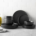 thumbnail image 4 of Mainstays Alessandra Matte Black 12-Piece Stoneware Dinnerware Set, 4 of 5