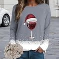 thumbnail image 6 of Futezty Sweaters for Women Christmas Graphic Oversized Sweatshirts Fleece Funny Pullover Party Holiday Tops with Bows, 6 of 9