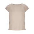 thumbnail image 2 of Women's Summer Cotton Linen Tops Round Neck Solid Color Blouse Casual Loose Short Sleeve T-shirt, 2 of 4