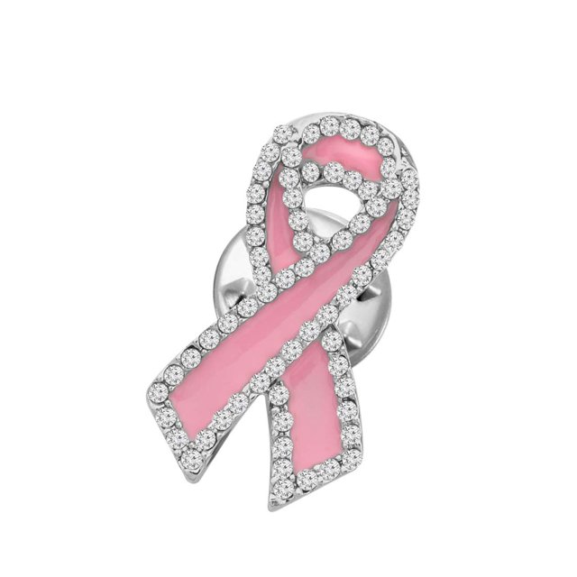 CHOORO Breast Cancer Awareness Brooch Pin Pink Ribbon Pin Breast Cancer Support Gift For Women (Pink Ribbon Brooch Pin)
