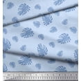 thumbnail image 3 of Soimoi Blue Cotton Voile Fabric Monstera Leaves Printed Craft Fabric by the Yard 42 Inch Wide, 3 of 3