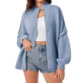 thumbnail image 3 of Cardigan Sweaters for Women Long Sleeve Turtleneck Fashion Sweater Jacket Coat Womens Cardigan Sweaters, 3 of 4