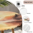thumbnail image 3 of Orange Forest Round Tablecloth for 36-44 Inch Tables,Fitted Table Cover with Elastic Edge,Idyllic Watercolor Sunset Nature Scenery Waterproof Outdoor Table Cloth Protector for Patio Garden Dinner, 3 of 9