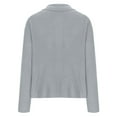 thumbnail image 6 of Lightweight Sweaters For Women Lapel Knitted Loose Casual Solid Color Long Sleeved V Neck Winter Outfits Gray Fall Clothes Tunic Tops (M), 6 of 8