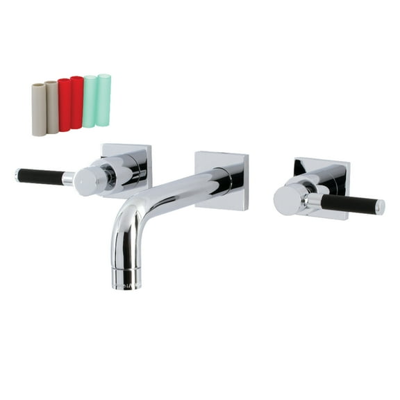Kingston Brass KS6121DKL Kaiser Double-Handle Wall Mount Bathroom Faucet, Polished Chrome