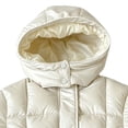 thumbnail image 5 of Jalioing Girls Winter Coat Fashion Plain Long Sleeve Zip Up Puffer Jacket Toddler Kids Thermal Thick Outerwear with Pocket, 5 of 7